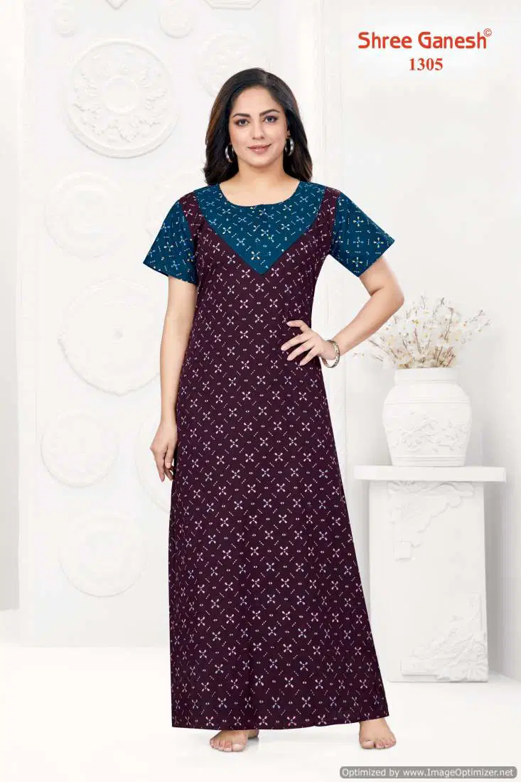 Kavya Nighties Vol 3 By Shree Ganesh Cotton Printed Night Wear Nighty Wholesale Online